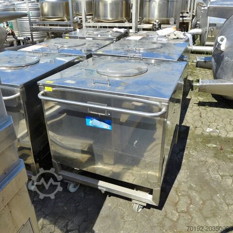 735 liter mobiele rechthoekige container gemaakt van V2A  8700