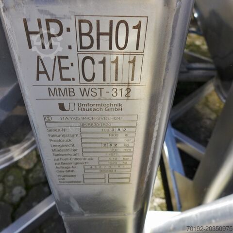 1900 liter bulkcontainer gemaakt van V4A Umformtechnik Hausach (UCON) 8574