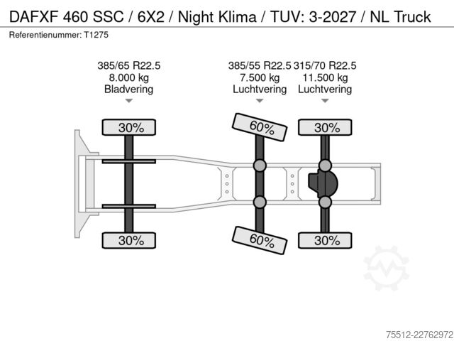 Standaard-SZM DAF XF 460 SSC / 6X2 / Night Klima / TUV: 3-2027 / ...