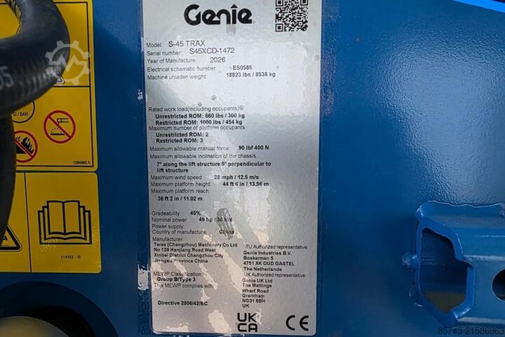 Platforma teleskopowa Genie S45XC Trax Valid inspection, *Guarantee! Diesel, 4