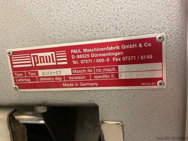 Schuifafkortzaag CNC-gestuurd Paul 206K-C7