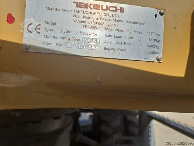 Excavadora móvil Takeuchi TB295W
