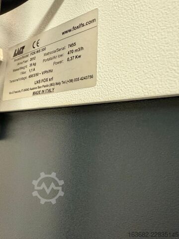Gebruikte LNS FOX IFS ABSOLUTE WS 500, bouwjaar 2012, olienevelafzuiginstallatie, intern nummer 2313 LNS WS 500