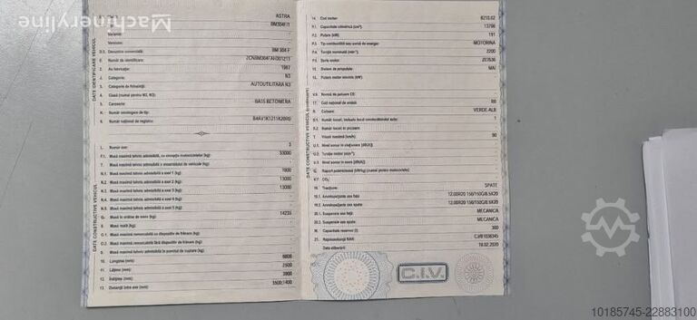 építőipari gép Autobetoniera Cifa 9mc Astra Model BM304F/1