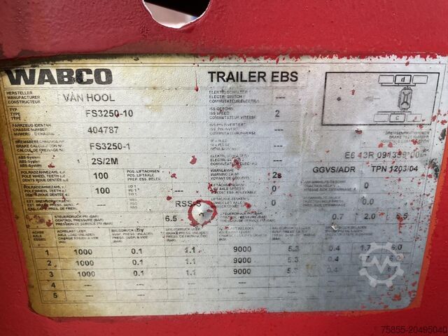 Containertransport Van Hool Tankcontainerchassis 20 FT Chassis / Discbrakes...