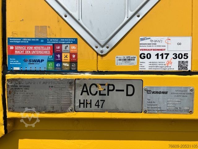 Değiştirme kasalı treyler KRONE Wechselbrücke Plane