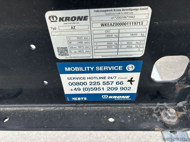 Naczepa podwoziowa wymienna KRONE 2 Achswechselfahrgestell, Typ: MAXI AZW 18 eL3B7