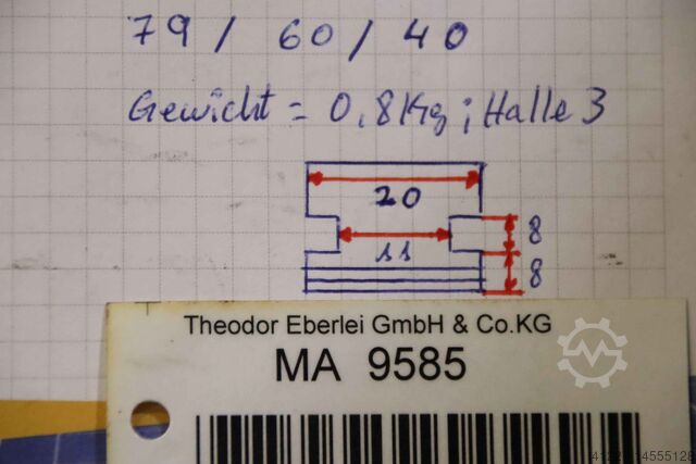 Değiştirilebilir çeneler Taban çeneleri unbekannt Breite 20 mm