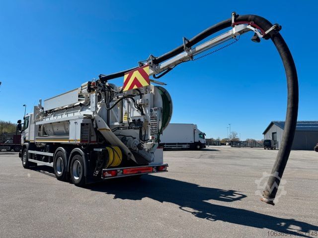 Camión cisterna de vacío SCANIA P360 6x4 Hvidtved Larsen Flexline 312 Euro 6