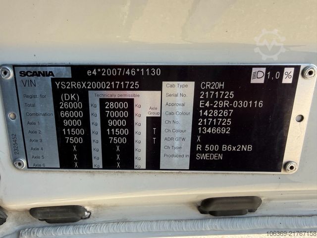 Cysterna samochodowa SCANIA R500 NGS 6x2 26 m3 Grain silo / Kompressor