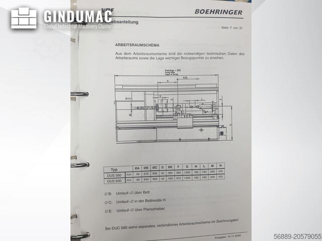 Yatay Torna Makinesi BOEHRINGER VDF DUS 560 ti
