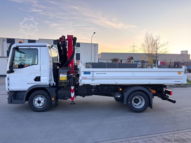 Camión volquete trilateral MAN TGM 12.250 4X2 BL Krankipper Palfinger PK 9.501