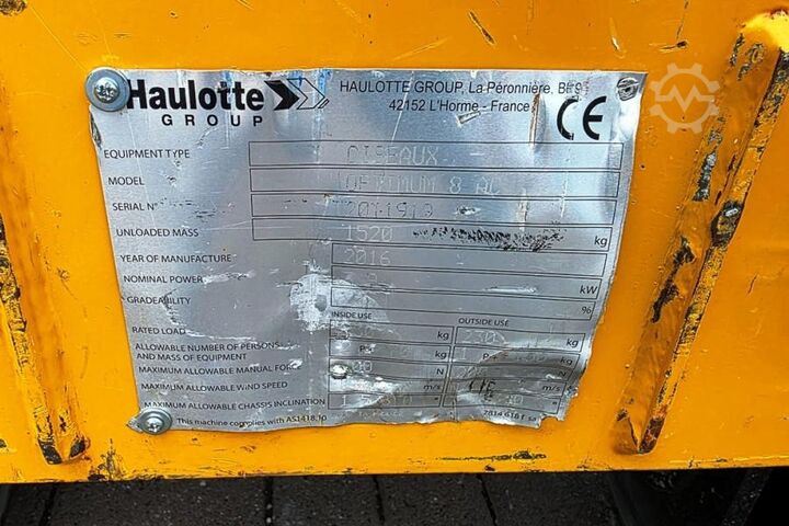 Ascensore a forbice Haulotte Optimum 8 Electric,Batteries(07-2025),7.77m Workin