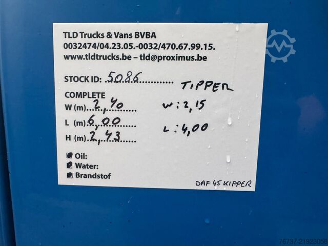 Teherautó DAF 45 **BELGIAN TRUCK-FULL STEEL**