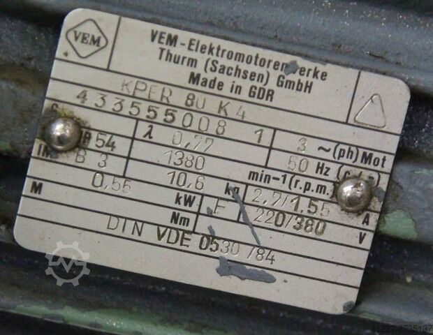 Motorreductor 0,55 kW 21 rpm Pujol LBC-87