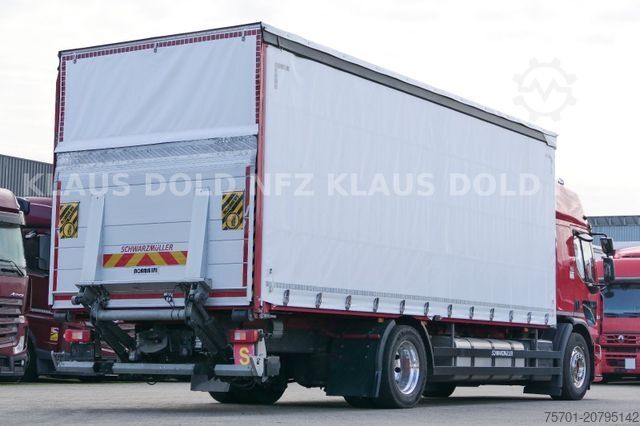 Flatbed truck with tarp RENAULT DWide 18.320 Pritsche Plane Vollluft XL-Tank LBW