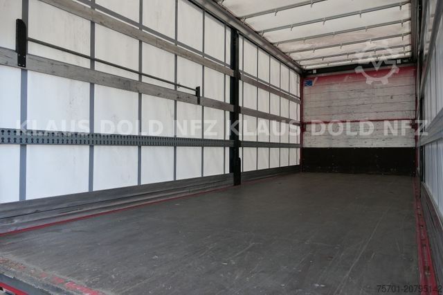 Flatbed truck with tarp RENAULT DWide 18.320 Pritsche Plane Vollluft XL-Tank LBW