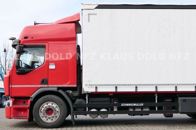 Flatbed truck with tarp RENAULT DWide 18.320 Pritsche Plane Vollluft XL-Tank LBW