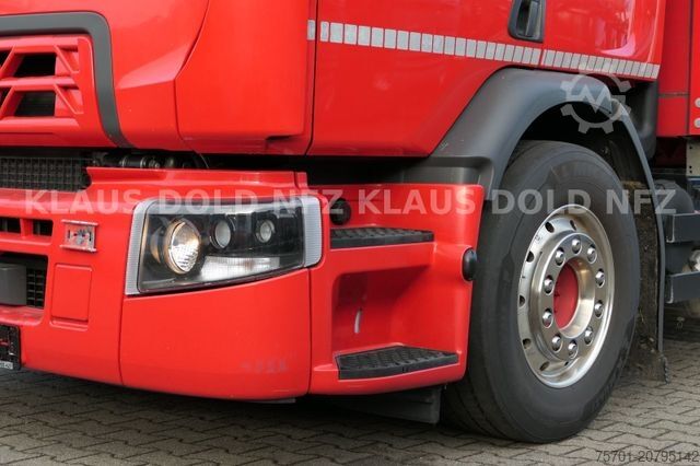 Flatbed truck with tarp RENAULT DWide 18.320 Pritsche Plane Vollluft XL-Tank LBW