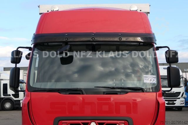 Flatbed truck with tarp RENAULT DWide 18.320 Pritsche Plane Vollluft XL-Tank LBW