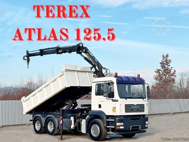 Tipper truck MAN TGA 26.350 * KIPPER 4,90m + TEREX ATLAS * 6x4 *