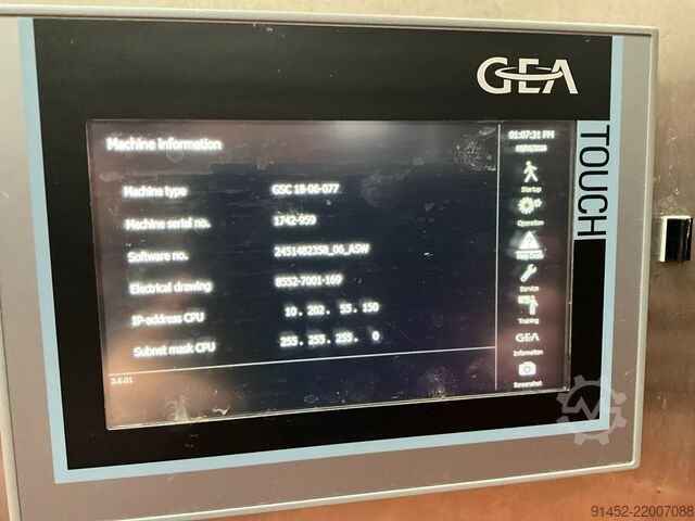 2022 GEA GSC 18-06-077 Biecentrifuge / GEA GSC 18-06-077 Beer Centrifuge /