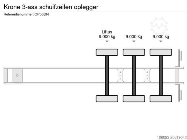 Schiebeplanen Krone 3-ass schuifzeilen oplegger