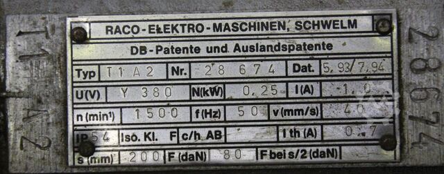 Cylindre électrobroche RACO T1 A2