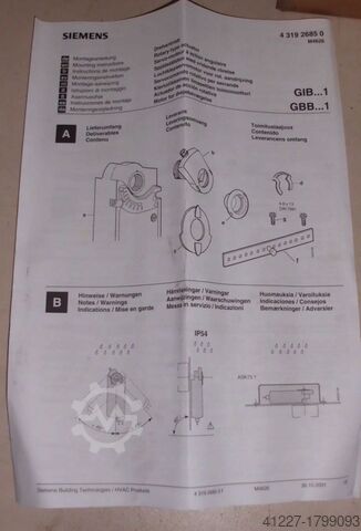 Siłownik obrotowy do przepustnic powietrza Siemens GBB336.1E