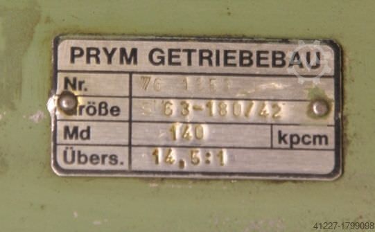 Motorreductor regulable de 4 kW, 14-70 rpm Prym L75-U24-B14