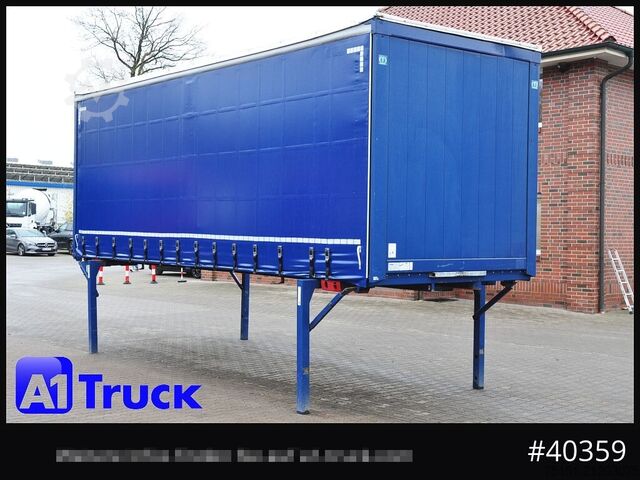 Wissellaadbak met open laadbak en zeil KRONE Wechselbrücke 7,45, Code XL, Bordwand, neue Plane