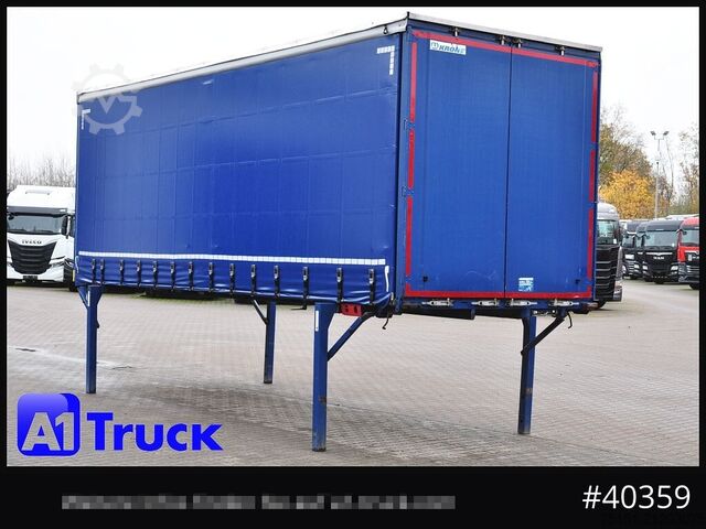 Wissellaadbak met open laadbak en zeil KRONE Wechselbrücke 7,45, Code XL, Bordwand, neue Plane