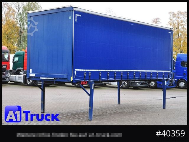 Wissellaadbak met open laadbak en zeil KRONE Wechselbrücke 7,45, Code XL, Bordwand, neue Plane