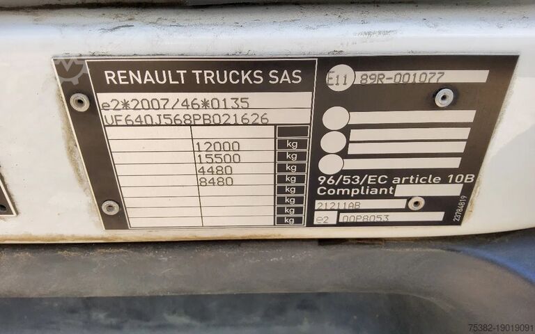 Koffer Renault D SERIE 240.12 EURO 6 - D'HOLLANDIA LAADKLEP 20...