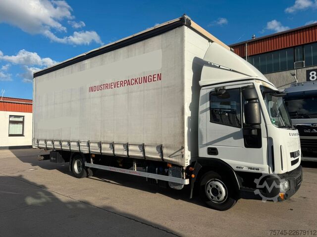 Ponyvával szerelt furgon IVECO EURO CARGO 75E18 *  * EDSCHA * 2,85 M HOCH