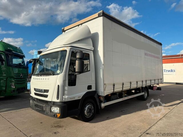 Ponyvával szerelt furgon IVECO EURO CARGO 75E18 *  * EDSCHA * 2,85 M HOCH