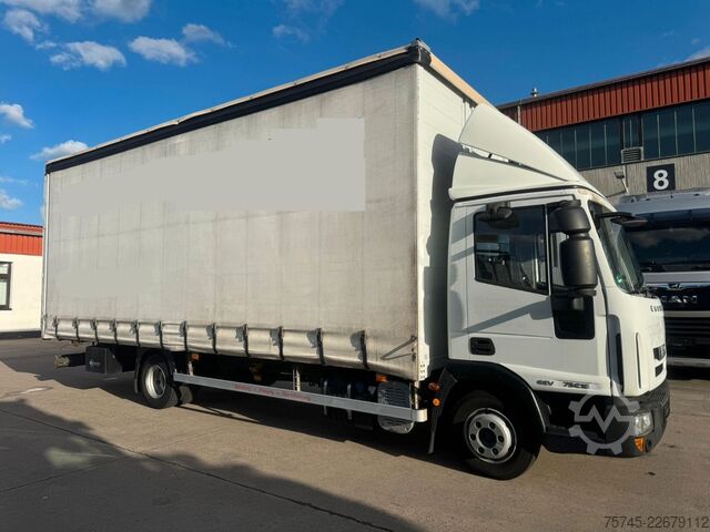 Ponyvával szerelt furgon IVECO EURO CARGO 75E18 *  * EDSCHA * 2,85 M HOCH