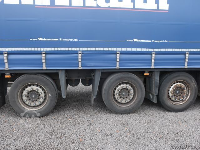 Semirremolque abierto con toldo Schmitz SCS 24 Staplerhalterung und Lenkachse