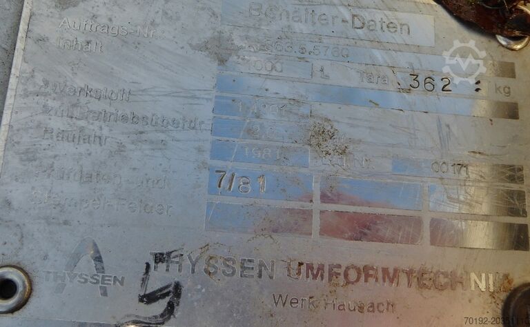 1000 liter drukhouder gemaakt van V2A Thyssen Umformtechnik (UCON) 6823