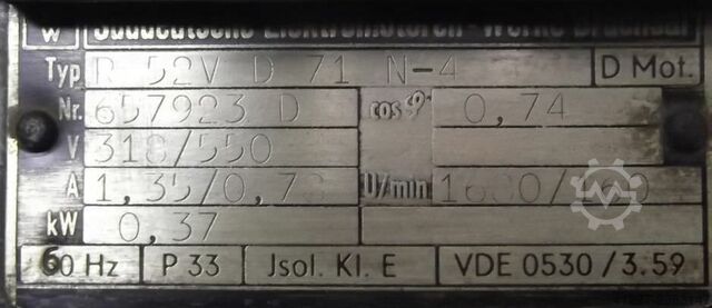 Getriebemotor 0,37 kW 160 U/min SEW-EURODRIVE R52VD71N-4