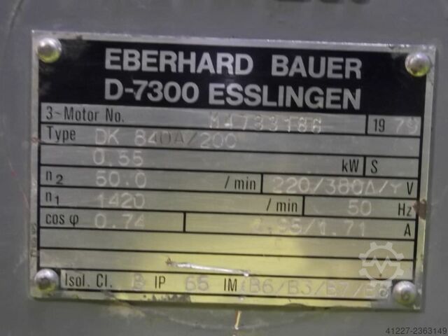 Tandwielmotor 0,55 kW 50 tpm Bauer DK840A/200