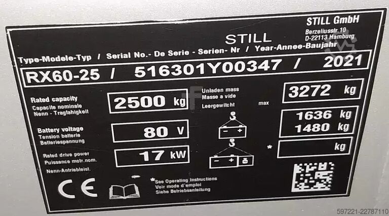 Électrique – 4 roues Still RX 60-25