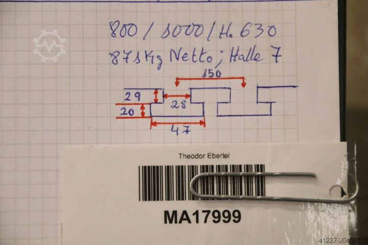 Opspanblok met verstelbare hoek Guss 1000/800/H630 mm