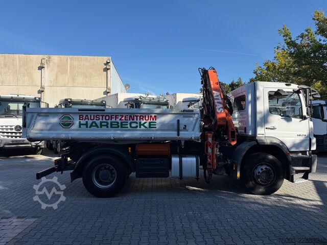 Tre-sidet tipbil Mercedes-Benz Axor 1829 K 4X2 Kipper mit Kran Atlas 125.2