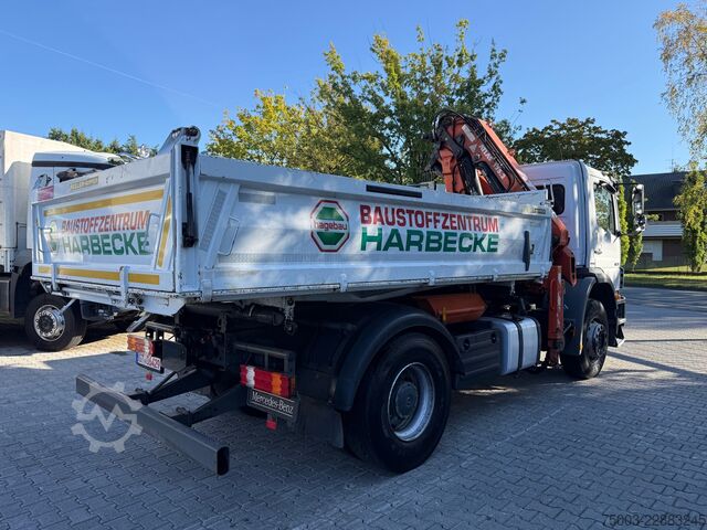 Tre-sidet tipbil Mercedes-Benz Axor 1829 K 4X2 Kipper mit Kran Atlas 125.2