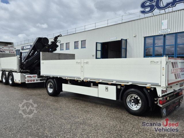 Platós teherautó Volvo FH 750 6X4 Hiab 232ES5 KOMPLETTZUG !!