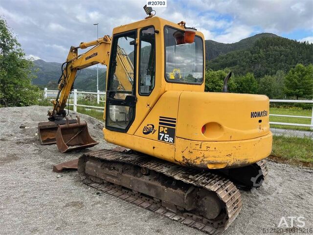 Raupenbagger Komatsu pc75 excavator w/ Hydraulic sanding bucket, cleani