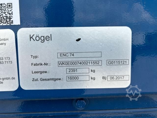 Wissellaadbak oplegger KÖGEL Heck mit Portaltüren