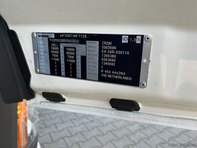 Standardni SZM Scania R450 Highline / Retarder / 860 dkm / APK TUV 03-26