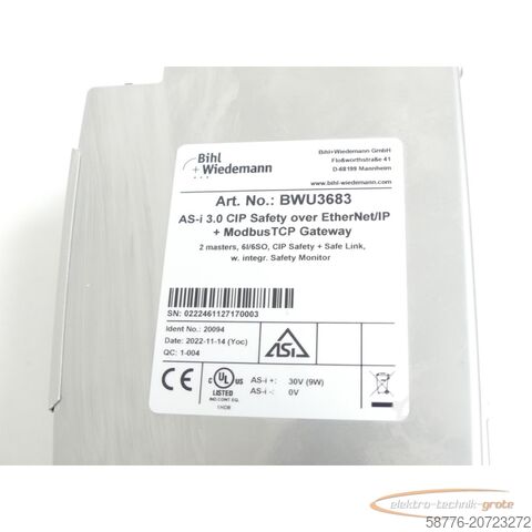 Component Bihl + Wiedemann BWU3683 SN ! -